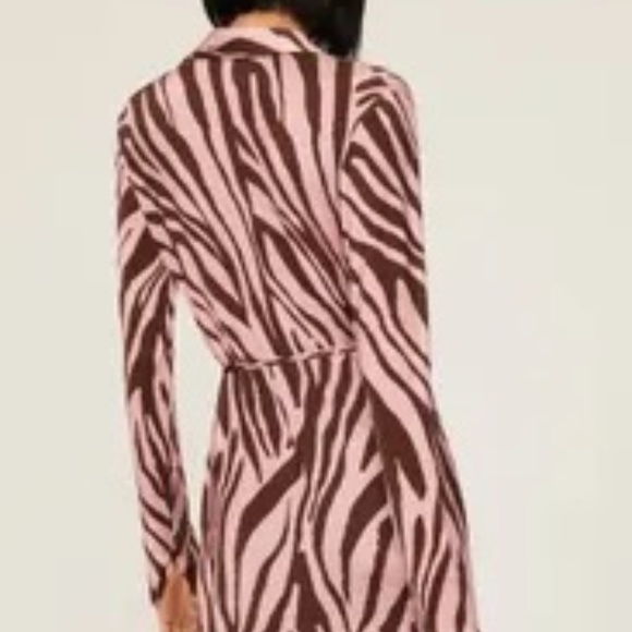 The Andamane Rent the Runway Jane pink brown wrap dress sz L/40 $580 - Picture 3 of 5